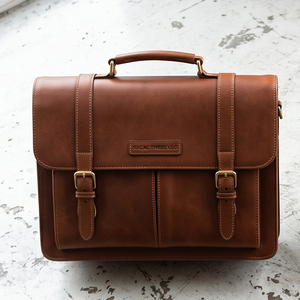 Grande sacoche en cuir classique, fermeture à boucle, sacoche durable, sacoche rigide pour homme, sacs en cuir unisexes - Product Image 3