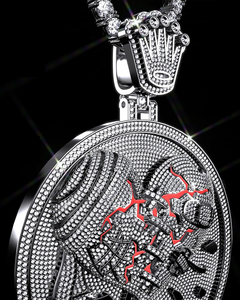 Pendentif cœur élégant de forme ronde de style designer en argent sterling avec placage à l'or et moissanite VVS Charm glacé tendance - Product Image 4