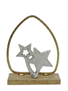 Artesign Modern Nickel Aluminium Gold & Silver Star Table Decor with Embroidered <b>Arch</b> <b>Frame</b> and Durable Wooden Base - Product Image 4