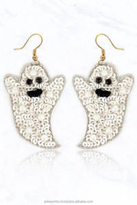 Boucles d'oreilles pendantes brodées faites à la main, motif lapin et carotte, style bohème, perles, mignonnes, pour Pâques, printemps, bijoux floraux, cadeau personnalisé pour femmes et filles - Product Image 5