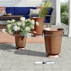 Design créatif Vase à fleurs en métal fini cuivre brillant Accessoires de luxe décoratifs pour plancher de mariage Vaisseaux à fleurs - Product Image 6