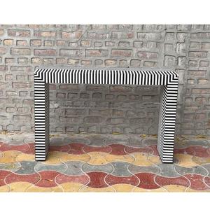 Mesa con Incrustaciones de Hueso de ILAHI, Diseño Moderno con Detalles de Ágata, Almacenamiento Portátil, Muebles para el Hogar - Product Image 1