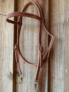 Cabezada y Pechopetral para Caballo Western de Alta Calidad, Nuevo Diseño, Cuero Crudo y Concho Teal para Montar y Entrenar - Product Image 3