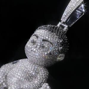 Hot Selling Moissanite <b>Pendant</b> Custom Font Rabbit <b>Bail</b> 925 Silver Iced Out Vvs Custom Moissanite <b>Pendant</b> - Product Image 2