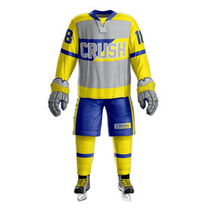 Conjunto de Jersey y Pantalones de Hockey sobre Hielo Premium 100% de Alta Calidad, Impresos y Transpirables, con Colores y Logotipo Personalizados, Uniforme al por Mayor - Product Image 2