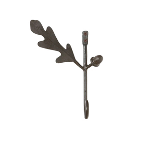 Nature Inspired Cast Iron Oak Leaf and Acorn Wall <b>Hook</b> Rustic Autumn Theme <b>Coat</b> <b>Hook</b> Heavy Duty <b>Decorative</b> Hardware - Product Image 1