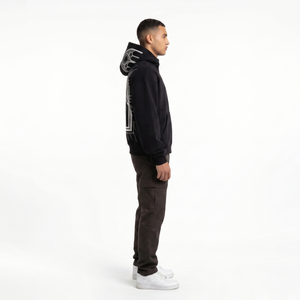 Premium <b>Men's</b> Cotton Brushed Fleece Full Zip Oversized Streetwear Hoodie Custom Heavyweight Chenille Patch <b>Gothic</b> Graphic <b>Jacket</b> - Product Image 3