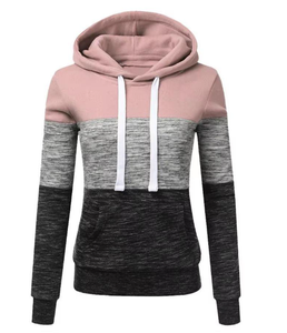 <b>Women</b> Solid Custom Print 100% Polyester Breathable Winter <b>Long</b> Sleeve Hooded Fleece <b>Sweatshirt</b> with Embroidery Front - Product Image 5