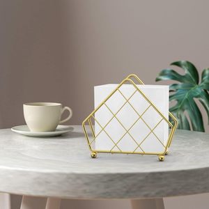 Porte-serviettes de table avec bras lesté, en fer carré, design élégant, rustique et moderne pour table à manger et cuisine - Product Image 2