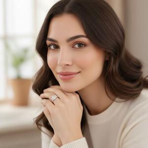 Bague de fiançailles à trois pierres en moissanite taille poire pour femme, en argent sterling 925, bijoux de mariée raffinés, tendance, vente en gros - Product Image 5