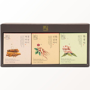 Poudre de boisson instantanée aromatisée Gyeongshin Bio, thé instantané en poudre de champignons Sparassis Crispa coréens, coffret cadeau 3 sortes : Cannelle, Ginseng - Product Image 5