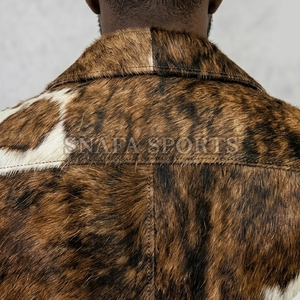 Blousons en cuir à poils personnalisables de qualité supérieure avec fermeture éclair et col rabattable, design tendance, pour l'extérieur, vente en gros - Product Image 6