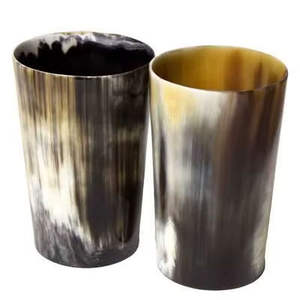 Vasos de Cuerno de Búfalo Negro Natural de Diseño Lujoso, Vasos Cortos de Cuerno Vikingo de la Mejor Calidad, AL MALIK CRAFT - Product Image 2