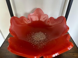 Bol de service pour collations de haute qualité, fait main, design géode rouge, taille moyenne, écologique, décoration pour la maison, fête, cadeau personnalisé - Product Image 3