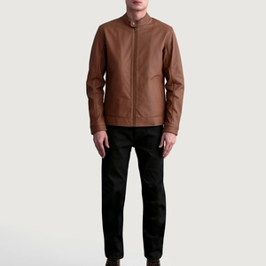 2026 Men's Leather <b>Jacket</b> or Spring Autumn Motorcycle Style Natural Leather <b>Slim</b> <b>Fit</b> Biker Coat Customized Leather <b>Jackets</b> - Product Image 4