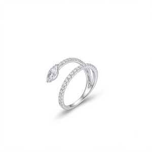 Marquise & Round Cut Lab Created Diamond Wrap Ring IGI Certified Minimalist Engagement Ring 10K 14K 18K Solid Gold Elegant Ring - Product Image 1