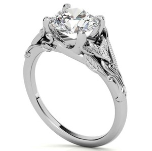 Bijoux fins de luxe en argent sterling 925 plaqué or blanc, inspirés de la nature géométrique, avec moissanite, pour fiançailles, mariage et fêtes - Product Image 2