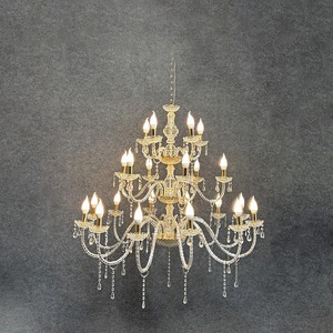 LANJO Luxury Metal <b>Crystal</b> <b>Chandelier</b> Hanging Pendant Light Water Drop Shape Ceiling Decor for Wedding Party Events - Product Image 4