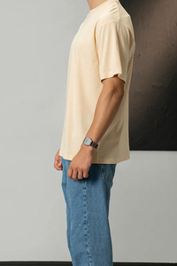 T-shirts formels pour hommes à col montant et épaules tombantes, 100 % polyester, infroissables, respirants, fabrication OEM sur mesure - Product Image 2