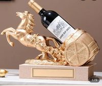 Porte-bouteille à vin décoratif en forme de cheval, porte-bouteille moderne en résine pour comptoir de cuisine ou décoration de bar