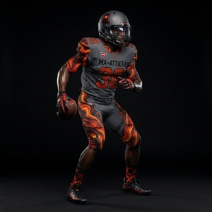 Conjunto de Pantalones Acolchados y Camiseta de Fútbol Americano Personalizada en Gris y Naranja, Uniforme de Equipo, Ropa Deportiva, Fabricante y Proveedor al por Mayor - Product Image 3