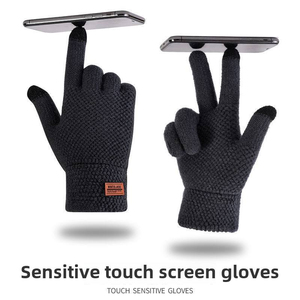 2025 New Arrival Thickened Cold Proof Outdoor Riding Jacquard Knitted <b>Gloves</b> Women Men Fleece Lining Touchscreen <b>Gloves</b> - Product Image 3