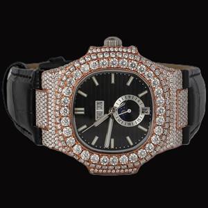Nuevo Reloj de Lujo Personalizado con Diamantes, Movimiento de Cuarzo para Hombre, Reloj de Pulsera de Acero Inoxidable con Diamantes Moissanite - Product Image 1