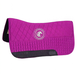 Tapis de selle pour cheval en feutre de laine, fait main, sculpté et découpé, 32" x 31" x 1" d'épaisseur, style équestre occidental - Product Image 4