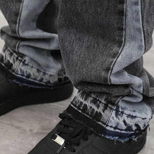 Pantalones Vaqueros de Mezclilla Negros Oscuros Desgastados de Moda para Hombre, Pantalones Acampanados de Alta Calidad, Ropa Urbana Informal - Product Image 4