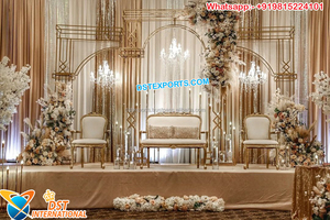 Escenario de Boda Indio con Temática Blanca Rajwada, Escenario de Fibra para Bodas Rajasthani, Escenario Interior para Bodas de Lujo, Recepción en EE. UU. y Reino Unido - Product Image 5