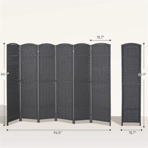 Charcoal Gray <b>Folding</b> <b>Screen</b> High Privacy Room Partition <b>Screen</b> Elegant <b>Screens</b> & Room Dividers - Product Image 6