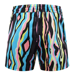 Men's Tie Dye Mesh Shorts Sublimated Print Drawstring Closure Breathable Summer Regular Fit Adult Sport Shorts - Product Image 3