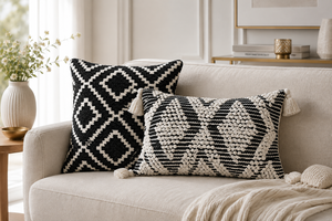100% Cotton Woven Decorative Cushion Cover Handmade Textured Rope Embroidery Throw Pillow Cover for <b>Sofa</b>, <b>Bed</b> & Home Decor - Product Image 4