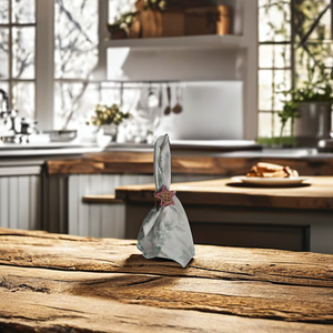 Anneaux de serviette en coton et raphia en forme de fleur, artisanat moderne et écologique pour la maison - Product Image 3