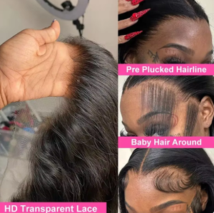 13x6 フルレースHD高級ベトナム産ストレート人毛ウィッグ（グルーレス、ナチュラルレースフロント、ヨーロッパ人毛）女性用 - Product Image 2