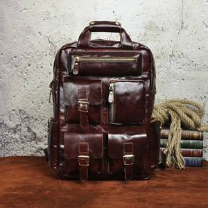Premium Cowhide Leather <b>Backpack</b> <b>Waterproof</b> Anti-Theft Vintage Laptop Rucksack Travel Edition LBP-0337 - Product Image 1