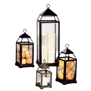 Farol de hierro para camino solar con diseño floral, duradero, para decoración del hogar, faroles metálicos para interiores - Product Image 2