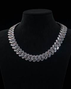 สร้อยคอเงินแท้ 925 ประดับมอสซาไนต์ แบบ Cuban Link  สำหรับผู้ชายและผู้หญิง เหมาะสำหรับเป็นของขวัญในงานปาร์ตี้ - Product Image 2