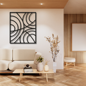 Décoration murale en métal géométrique abstrait moderne avec cercles concentriques découpés au laser, panneau décoratif mural pour salon, hôtel - Product Image 4