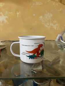 Taza de Esmalte Blanca con Estampado de Dinosaurios, Taza Redonda Infantil, Libre de BPA, para Uso Doméstico - Product Image 6