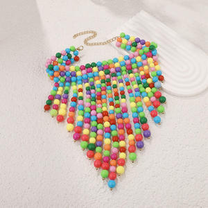 Collier de perles irrégulières en résine faites à la main, multicolores, bijoux de mode, artisanat moulé, pour femmes et filles - Meilleures ventes - Product Image 6