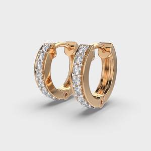 Pendientes de Aro de Plata de Ley 925 con Moissanita y Diamantes de Corte Brillante Redondo para Mujer, Ideales para Uso Diario y Bodas - Product Image 2