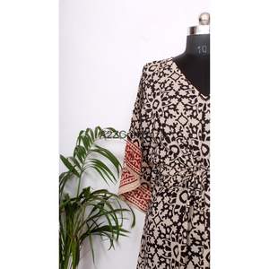 Vestido de Verano Ligero de Algodón 100% Puro Hecho a Mano, Estilo Coreano con Mangas, Kaftan para Mujer, Ropa de Playa - Product Image 6