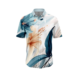 เสื้อเชิ้ตฮาวายผ้าซาตินแห้งเร็ว ระบายอากาศได้ดี สำหรับผู้ชาย แขนสั้น ปกติดกระดุม ลายดอกไม้ พิมพ์ลาย 3 มิติ เสื้อเชิ้ตสำหรับวันหยุด - Product Image 3