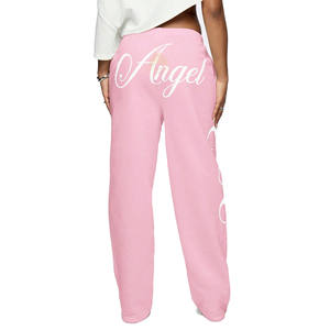 Pantalon de survêtement pour femme, dernière collection, design personnalisé, coupe ample, imprimé sérigraphié avec patchs effet vieilli, personnalisable, pour l'hiver - Product Image 2