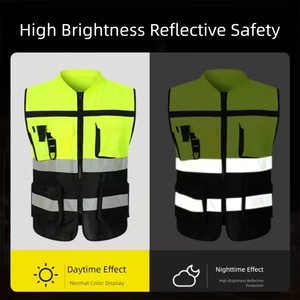 ANSI Class 2 <b>Reflective</b> Safety <b>Vest</b> High Visibility Warning Waistcoat Polyester Workwear Vintage Design Winter Zipper for - Product Image 6