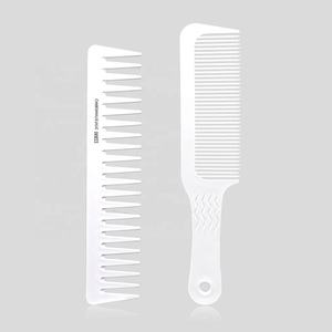 Peigne à dents larges et fines en ABS blanc pour salon de coiffure, outil professionnel de coiffage et de toilettage pour barbier - Product Image 4