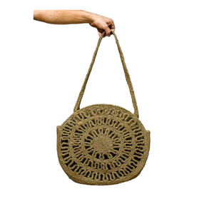 Bolsas de Yute Trenzadas Hechas a Mano, Ecológicas, Reutilizables, de Fibra Natural, Bolso Tote Ligero y Duradero para Compras, Playa, Uso Diario Informal - Product Image 1