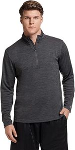 Men's Sports <b>Long</b> <b>Sleeve</b> Half Zip Sweatshirt Jacket Fitness Jogging <b>Tops</b> Breathable <b>Training</b> Compression Running 100% Polyester - Product Image 2