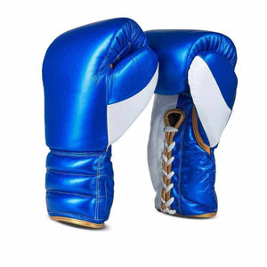 Guantes de Boxeo de Cuero Metálico Genuino de Piel de Vaca, Profesionales, Nuevos, de Primera Calidad, con Cordones - Product Image 1